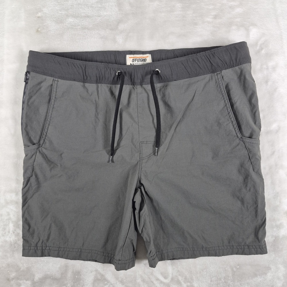 Off The Grid Shorts Men's XL Gray 6" Inseam Drawstrings Casual Comfort Outdoors